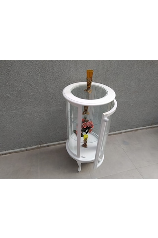 Bengimobilya Gümüşlük Yuvarlak Model 120 Cm Parlak Beyaz Kayın Lükens Aslan Ay (482395771)