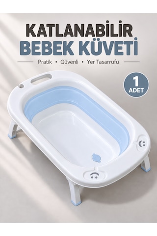 Beylini Katlanabilir Bebek Küveti Soft Silikon Destekli Banyo Akordion Duş Oyun Alanı