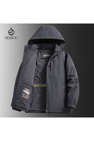 Polar Astarlı Ceket, Kalın Ceket Gri