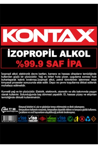Kontax Saf İpa %99,9 İzopropil Alkol 1lt Tekli