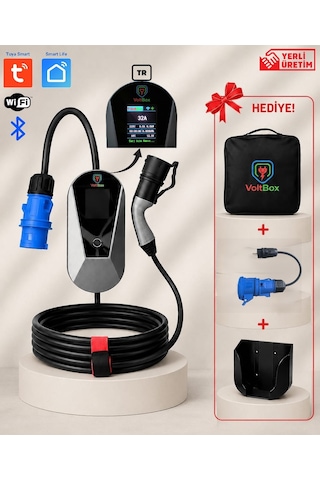 Voltbox Evo7 Taşınabilir Elektrikli Araç Şarj Cihazı 32a/7kw/220v 5 Metre -türkçe Menü 7.4 kW