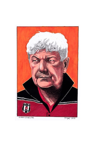 Mircea Lucescu - Siyah Ahşap Çerçeveli Orijinal Çizim