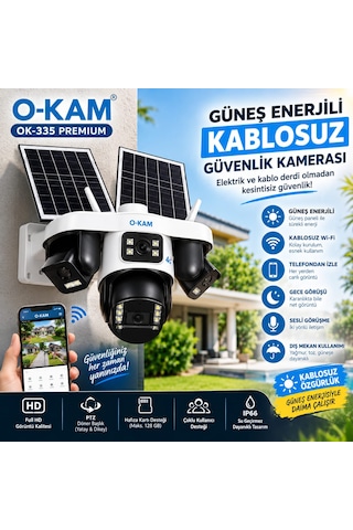 O-kam Pro 335 Premıum 4g Solar Güvenlik Kamerası Sım Kartlı 7/24 Kayıt