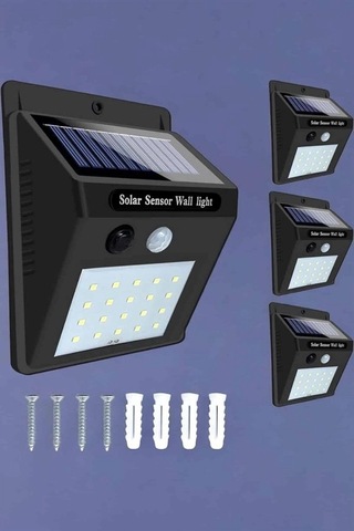 Mey İthalat Solar Lamba Giriş, Bahçe Yol Avlu Hareket Sensörlü Led Parlak Gece Su Geçirmez Çok Renkli