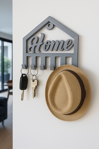 Oxyteez Dekoratif Anahtar Askılık Gri Renk Reçine Tasarım Ev Ve Ofis Dekorasyonu