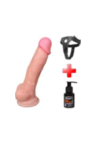 Lilitu Shop 17 Cm Belden Bağlamalı Realistik Dildo Penis Set
