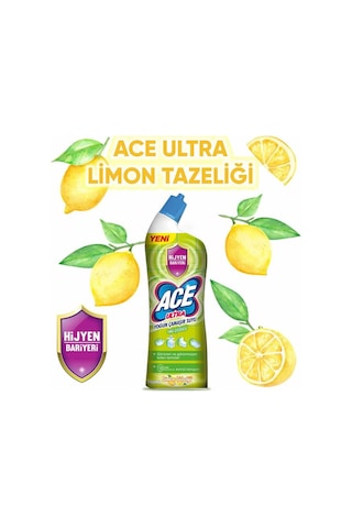 Ace Ultra Yoğun Kıvamlı Çamaşır Suyu Limon Tazeliği 810g X6 6'lı Set