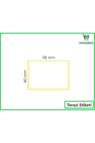 40x58 Mm Termal Terazi Etiketi 1 Rulo: 500 Adet Etiket 1 Koli:150 Rulo Etiket