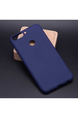 Huawei Y7 2018 Kılıf Zore Premier Silikon Kapak Lacivert