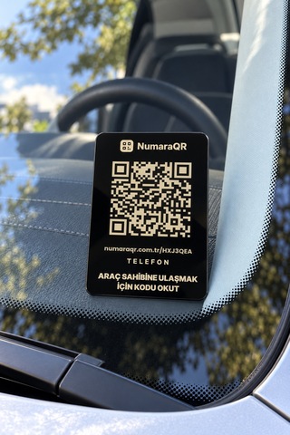 Numaraqr Qr Kodlu Araç Numaratörü Sticker Cam Içi Park