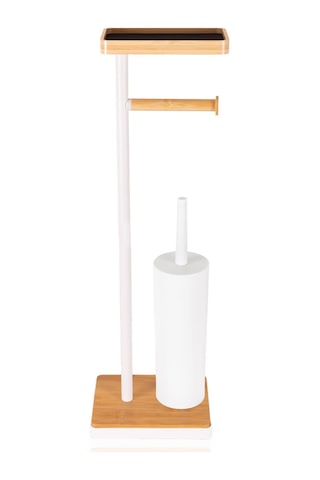 The Mia Tepsili Ve Fırçalı Tuvalet Kağıdı Standı Beyaz 760 Beyaz
