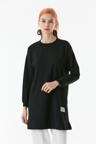 Fullamoda Fullamodest Basic Bisiklet Yaka Tunik 24ygb467204662-siyah 24YGB467204662-Siyah
