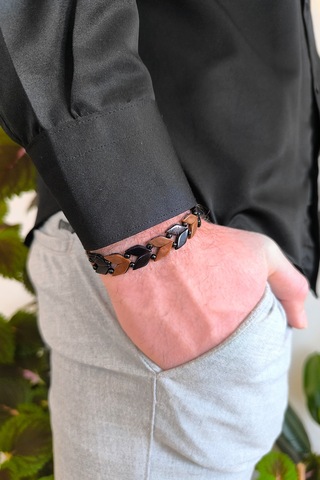 Kuka Bileklik Bileğe Göre Ayarlanabilir Başak Model Unisex Bileklik Bt003 Kahverengi
