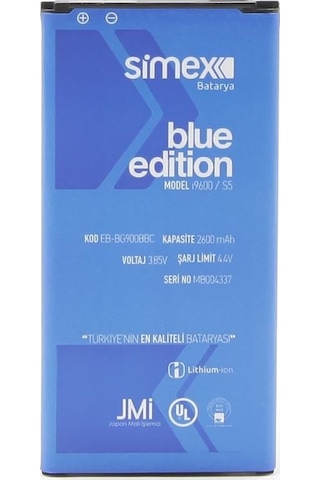 Simex I9600 Galaxy S5 İle Uyumlu Bg900bbc Sbt-03 Batarya Blue Edition