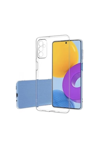 Samsung Galaxy Uyumlu M52 Kılıf Ultra Ince Esnek Süper Silikon 0.3mm R91346:şeffaf