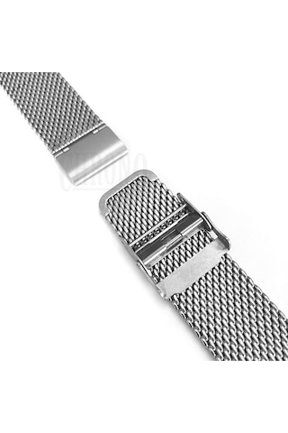 Metalik Gri Gümüş Kalın Hasır Çelik Saat Kordonu Kayış 20-22-24Mm