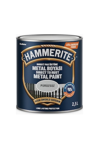 Marshall-hammerite Direkt Pas Üstü Pürüzsüz Metal Boyası Koyu Siyah 0.75 Lt Siyah 0.2 KG