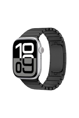 Apple Uyumlu Watch 10 46mm Krd-35 Çizgi Tasarım Metal Kordon