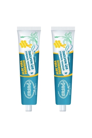 Ersağ Aloe Vera ve Propolis Özlü Bitkisel İçerikli Diş Macunu 2 x 100 G Ersağ Aloe Vera ve Propolis Özlü Bitkisel İçerikli Diş Macunu 2 x 100 G