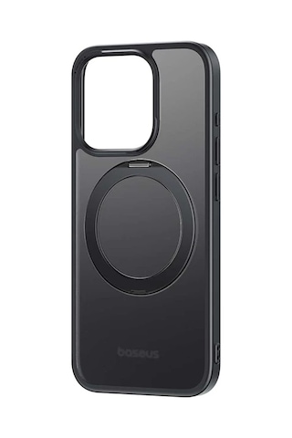 Baseus Apple iPhone Uyumlu iPhone 15 Plus Skyring Serisi Standlı Magsafe Manyetik Kılıf + Tempered Ekran Koruyucu Set- 5775 Siyah