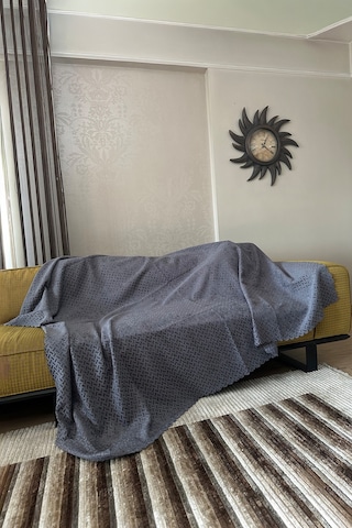 Sofline Kadife Şönil Koltuk Örtüsü, Kaymaz Kanepe Örtüsü, Koltuk Şalı 180 X 220cm Antrasit