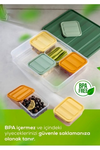 6 Bölmeli Kahvaltılık-buzdolabı Düzenleyici Seti 7 Parça 3,5 Lt + 6x350 Ml Şeffaf Bpa Free Kapaklı Saklama Kabı Organizer Çok Renkli