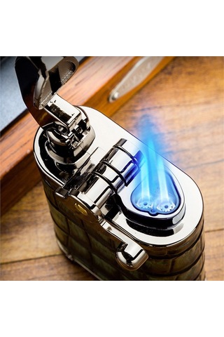 Lubinski Üç Torch Masa Tipi Puro Çakmağı Kesici+delicili Bordo Lb-161