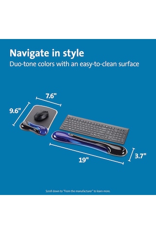 Kensington Duo Gel Mouse & Keyboard Wrist Rest Bundle, Mavi K529
