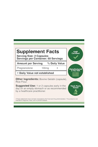 Double Wood Pregnenolone 100mg Converted To Progesterone To ...