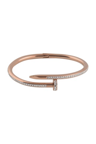 Ottoman Taş Işlemeli Rose Renk Kadın Çivi Model Bileklik Cbltasıs Rose Gold