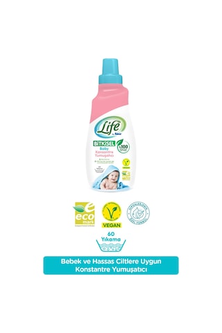 Life by Fakir Bitkisel Bazlı Konsantre Bebek Çamaşır Yumuşatıcısı 60 Yıkama 1500 ML