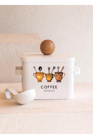 The Mia Storage Kahve Saklama Kabı 13x20x18 Cm Stg0001 Beyaz