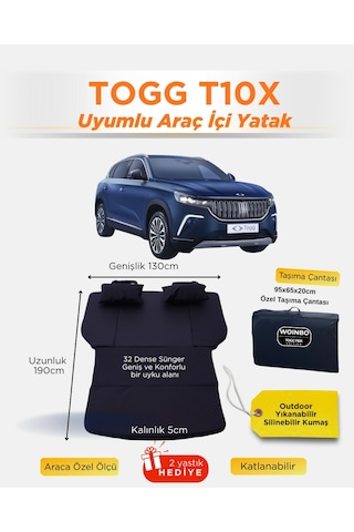 Woinbo Kamp Yatağı Togg T10x Uyumlu Siyah
