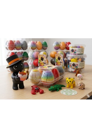 Uyanık3d Ugos Serisi - Sürpriz Mini Figür Yumurtası 6'lı Set - Doğa Dostu Oyuncak Koleksiyonu Hayvan