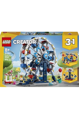 LEGO® Creator 3’ü 1 Arada İkonik Dönme Dolap 31389 - 8+ için UFO Yolculuğu veya Atlıkarınca Olabilen Oyuncak Yapım Seti (916P)