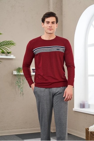 Pjs 23707 Erkek Bisiklet Yaka Pijama Takım 001