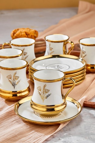 Cooker 6 Kişilik 180 Ml Porselen Çay Ve Kahve Fincan Takımı Ckr3460 Beyaz