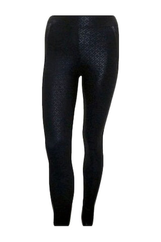 Besttrend Kadın Deri Baskılı Fermuarlı Siyah Pantolon Tayt (161)