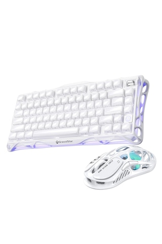Gravastar Mercury K1 Kablosuz Mekanik Gaming İngilizce Q Klavye Ve M2 Kablosuz Optik Mouse Seti, Opa