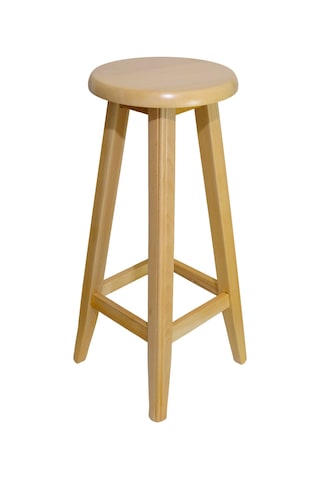 El Yapımı Doğal Ahşap Yuvarlak Tabure 60 Cm Şık Ve Dayanıklı Natural