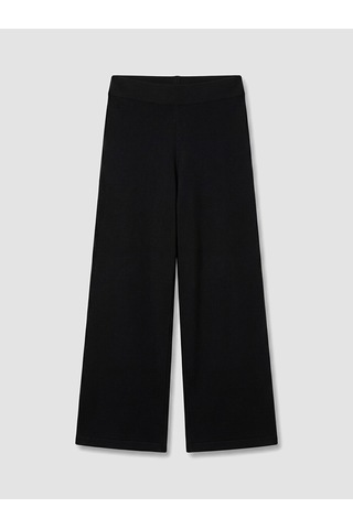 Lcw Everyday Siyah Beli Lastikli Geniş Paça Kadın Triko Pantolon
