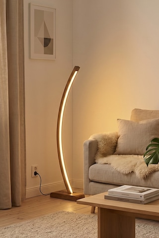 Vilinze Vilinze Jedi Ahşap Led Dekoratif Ayaklı Lambader Kahverengi