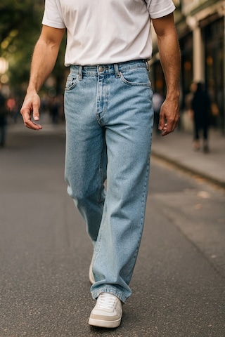 Cedy Denim Yüksek Kalite Baggy Fit Jean Leon Yüksek Bel Bol Kesim Kot Pantolon C352 Açık Mavi