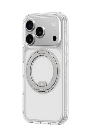 Apple Uyumlu iPhone 17 Pro Max Kılıf M-safeli Airbag Standlı Amazingthing Titan Pro Magspin Kapak Şeffaf Şeffaf