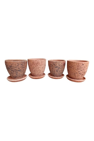 4 Adet Antik Görünümlü Toprak Saksı 12 12 Cm 32212599