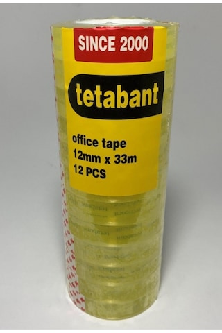 Tetabant 12 Mm X 33 M Kırtasiye Bandı-12'li Set Tetabant 12 Mm X 33 M Kırtasiye Bandı-12'li Set