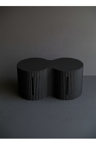 Dekoratif Tuvalet Kağıdı Kutusu 2 Li Rulo Kapasiteli Organizer -14x26x12 Cm Siyah