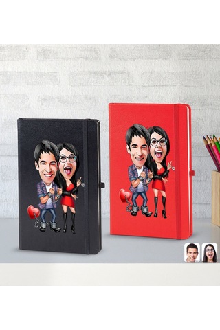 Bk Gift Kişiye Özel Sevgililer Karikatürlü 2 Li Defter Seti, Sevgiliye Hediye, Sevgililer Günü Hediyesi, Doğum Günü Hediyesi-4 Çok Renkli