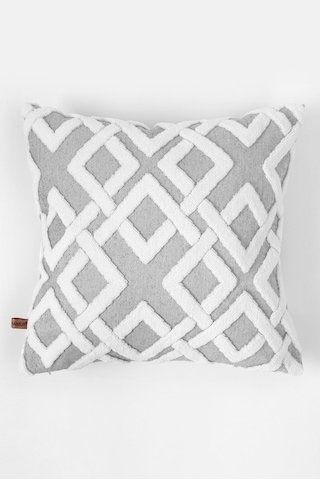 Jakarlı Kırlent 43X43 Cm Mila Gri