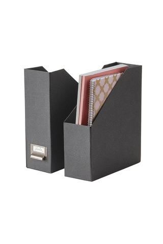 2 Adet Dosyalık Yükseklik 30 Cm 2'li Set Evrak Rafı Ikea Kutu Gri